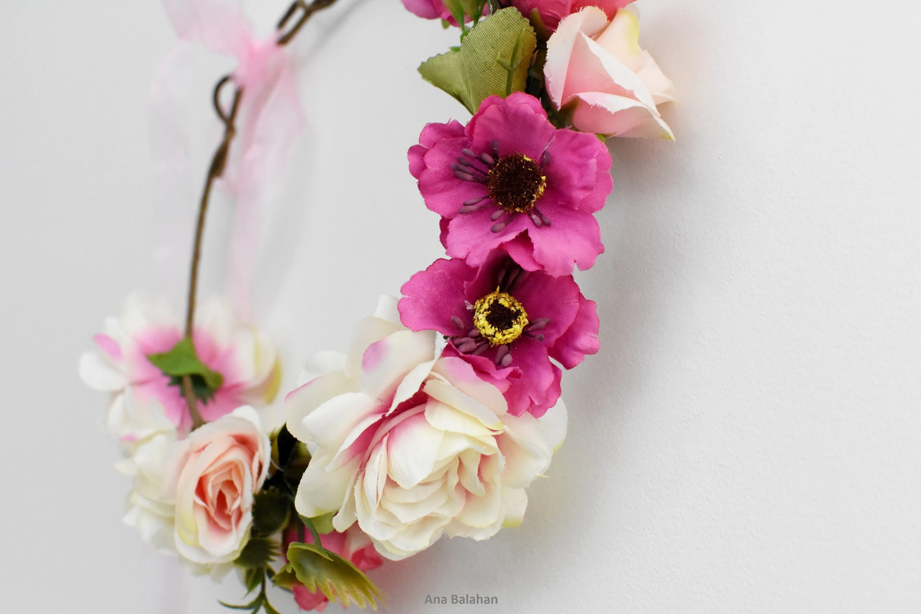 Pink floral crown