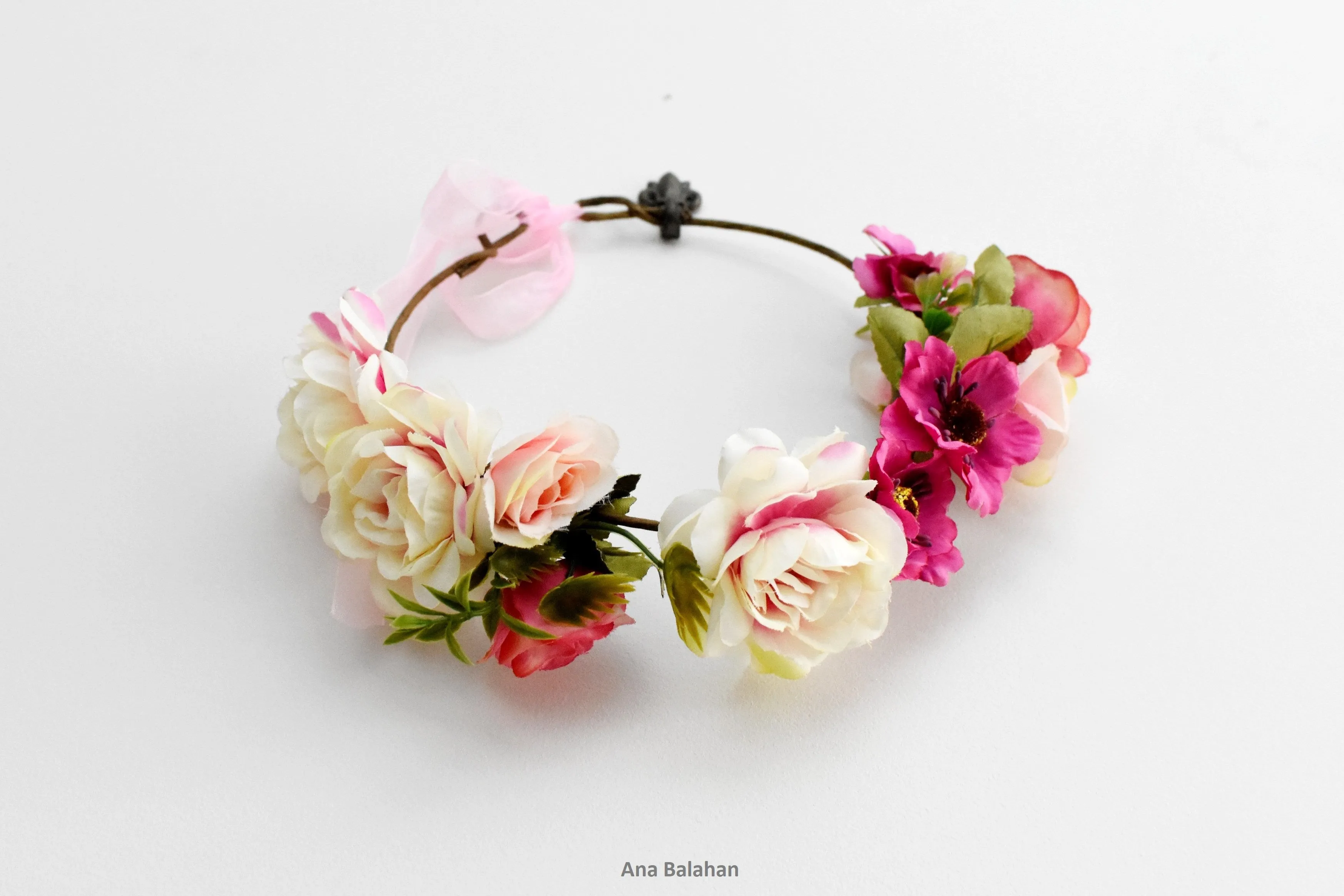Pink floral crown
