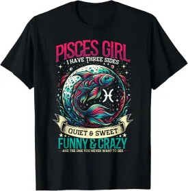 Pisces Zodiac Sign Moon Astrology Star Sign, Pisces Girl T-Shirt