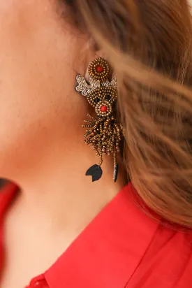 Pompom Reindeer Earrings