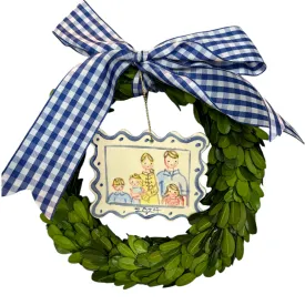 Postage Stamp Christmas Ornament - Blue Border Color