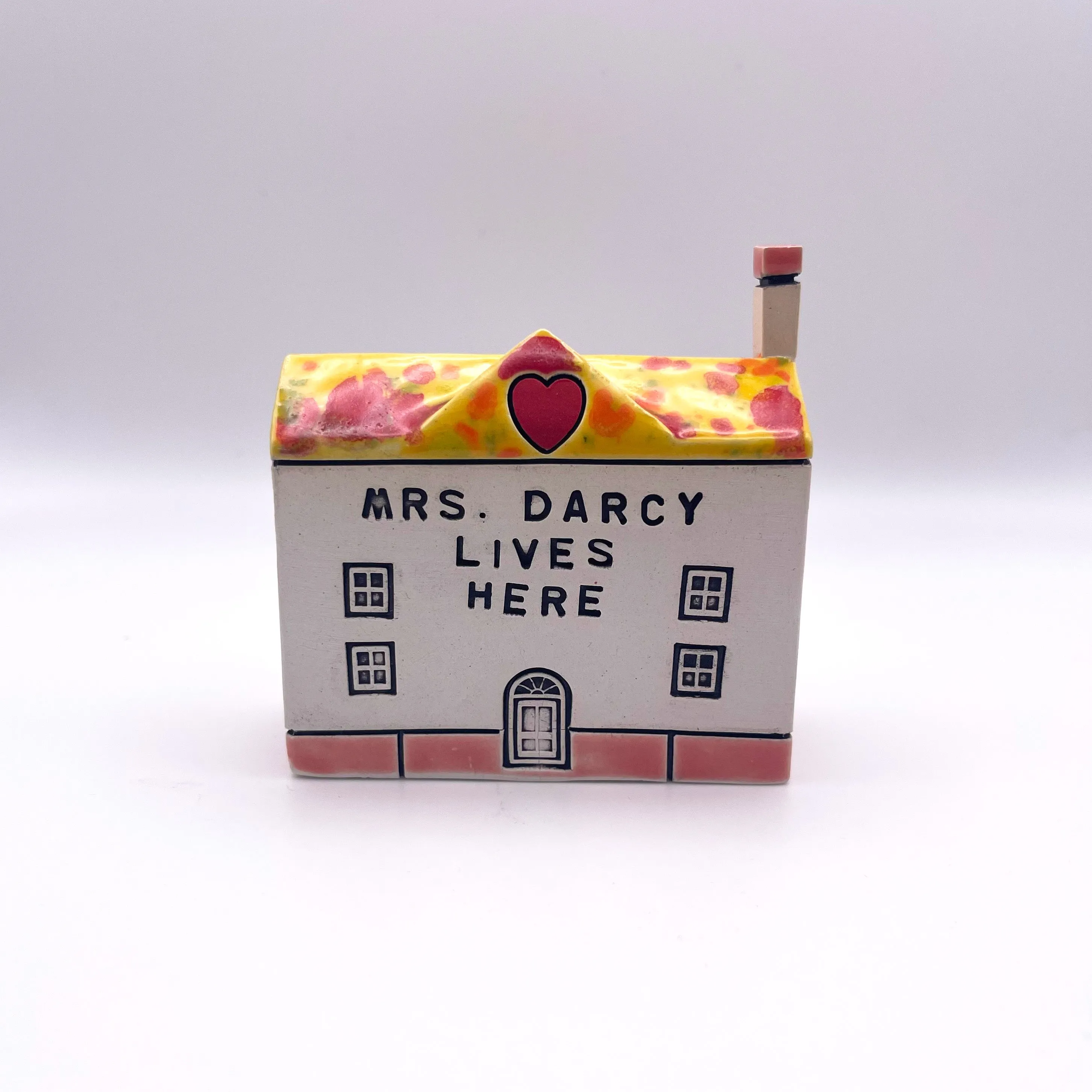 "Mrs. Darcy lives here" Ceramic House - Exclusive