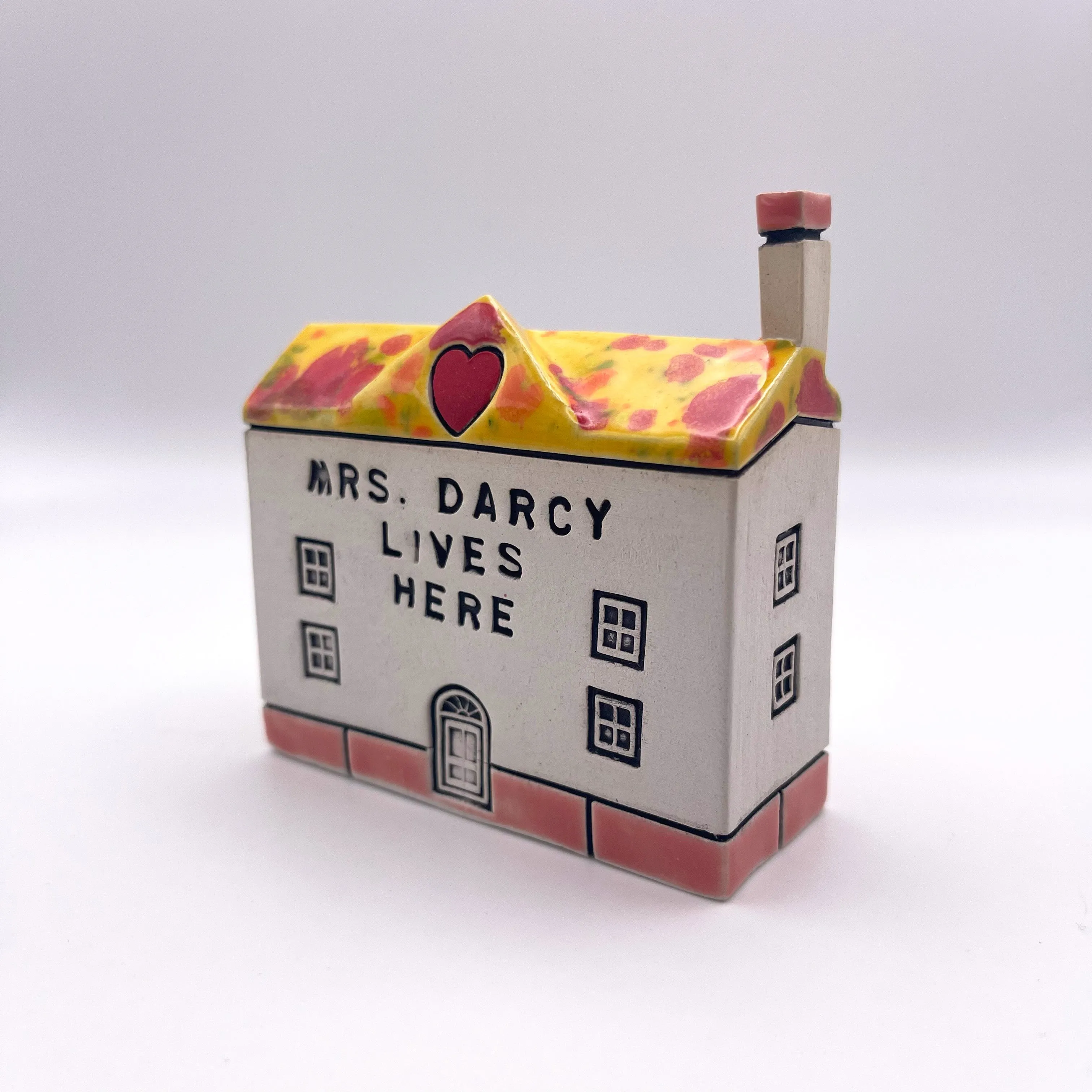 "Mrs. Darcy lives here" Ceramic House - Exclusive