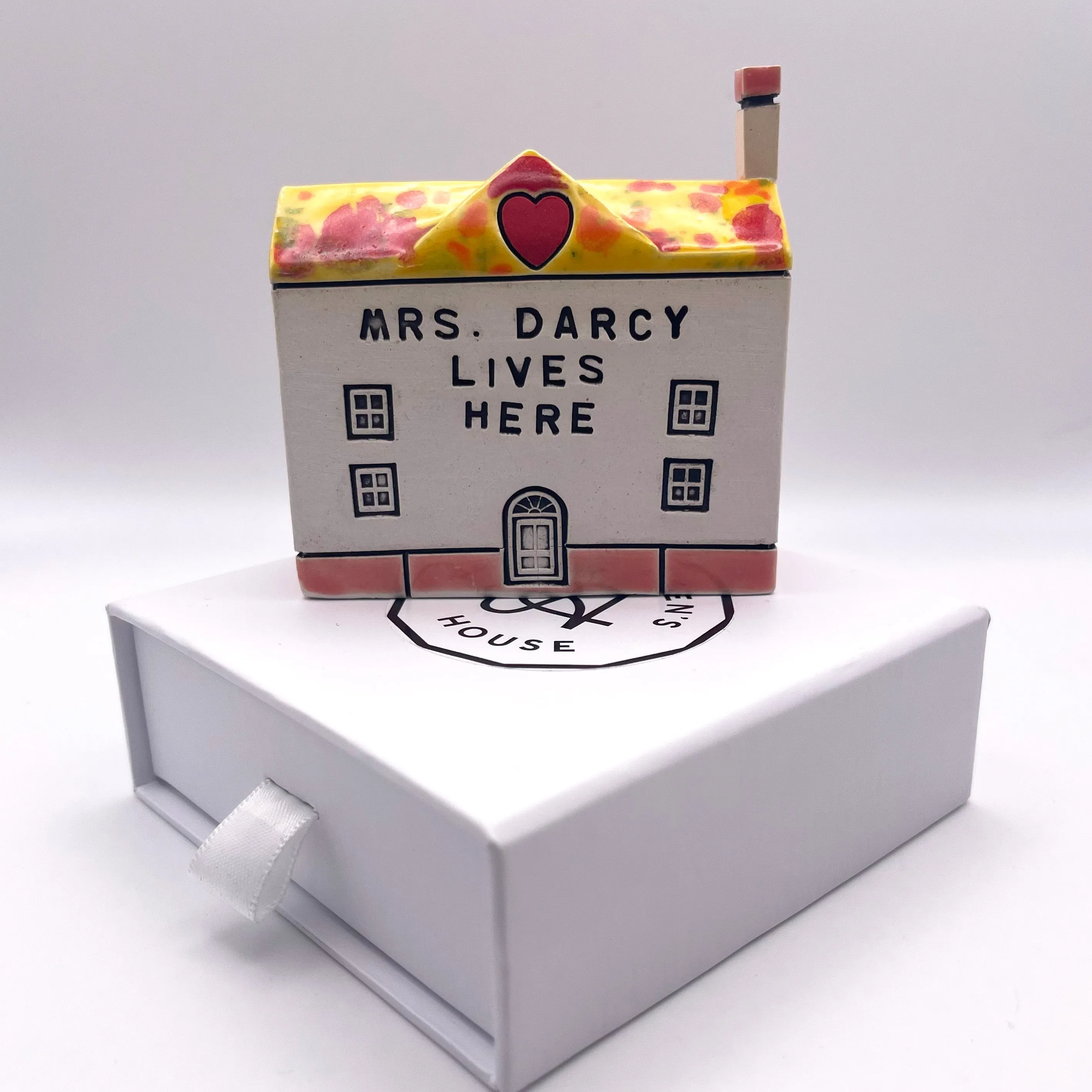 "Mrs. Darcy lives here" Ceramic House - Exclusive