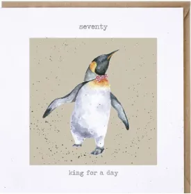 "Seventy.... King for a Day" Birthday Greeting Card from Wrendale