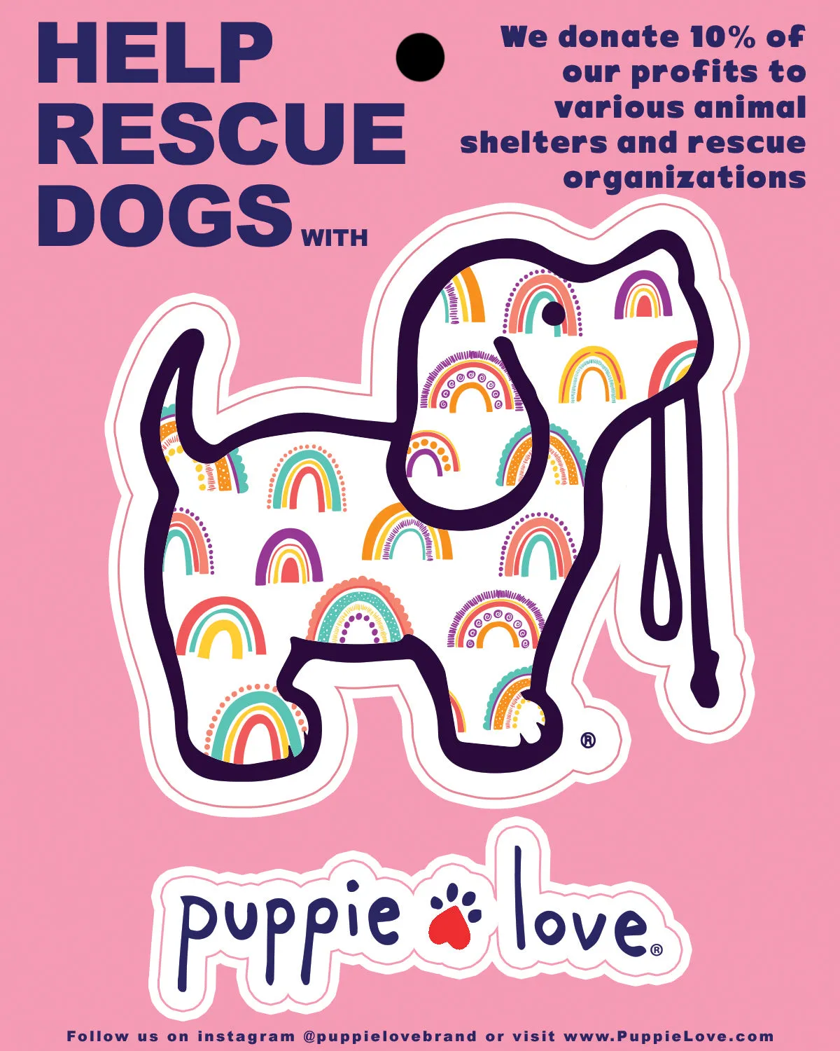 RAINBOW FILL PUP DECAL