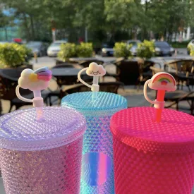 Rainbow, Shooting Star and Cloud Straw Toppers set of 3 for Tumbler, Straw Cup – Starbucks Accessories