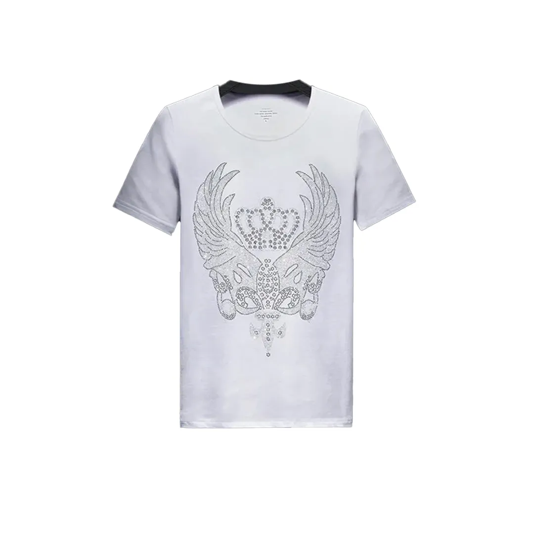 Rhinestone Angel Wings Black T-shirt