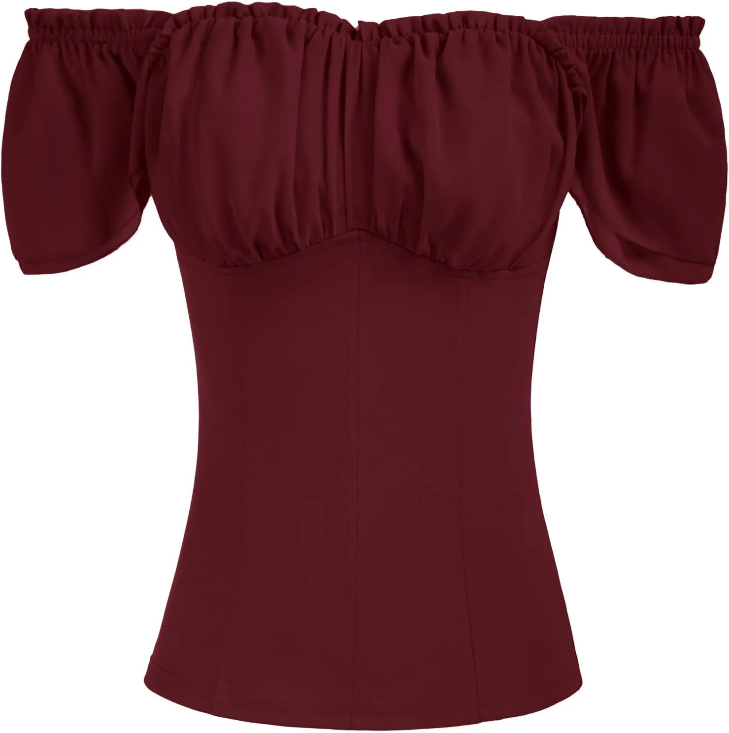 Scarlet Darkness Women Renaissance Shirt Off Shoulder Flutter Short Sleeve Top Summer Square Neck Peasant Blouse