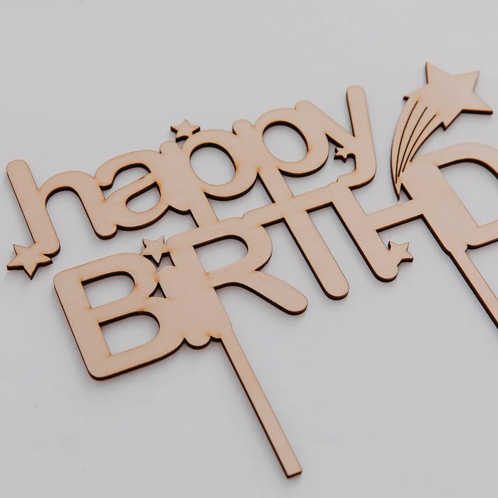 Shooting Star Happy Birthday Cake Topper