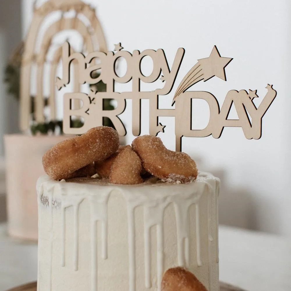 Shooting Star Happy Birthday Cake Topper