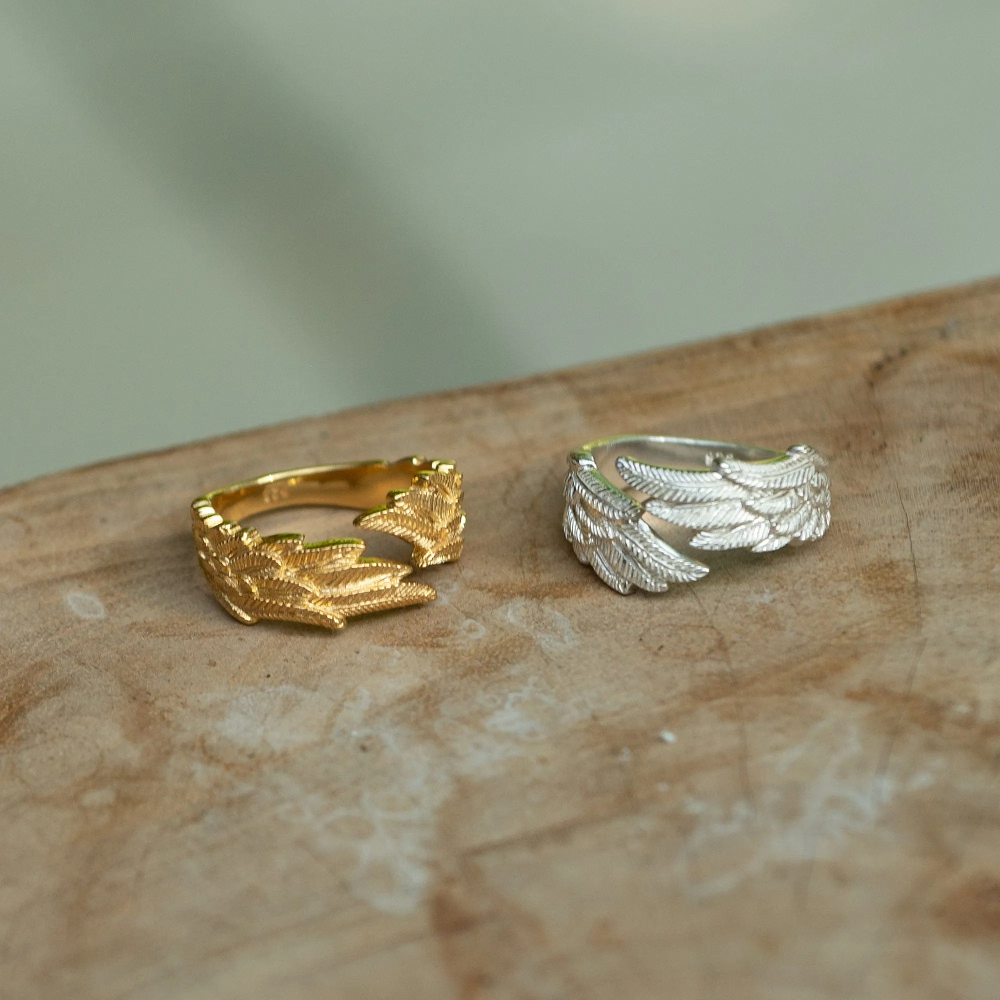Silver Angel Wing Hug Ring
