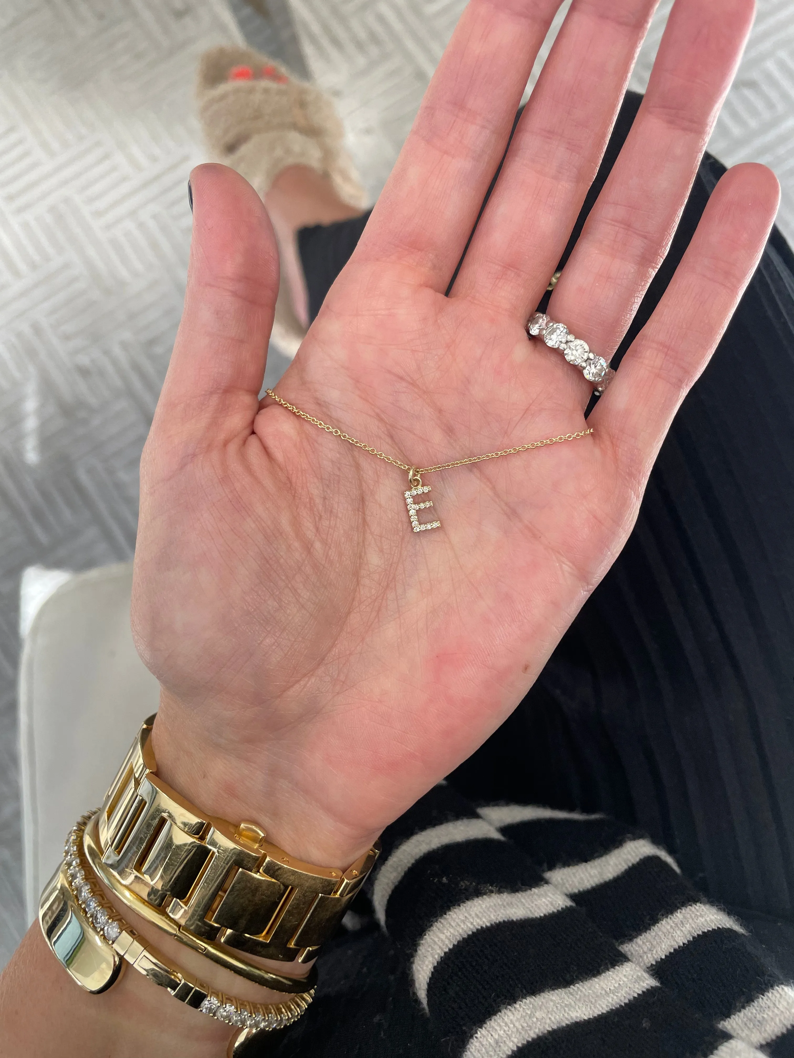 Single Diamond Initial Necklace