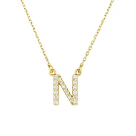 Single Diamond Initial Necklace
