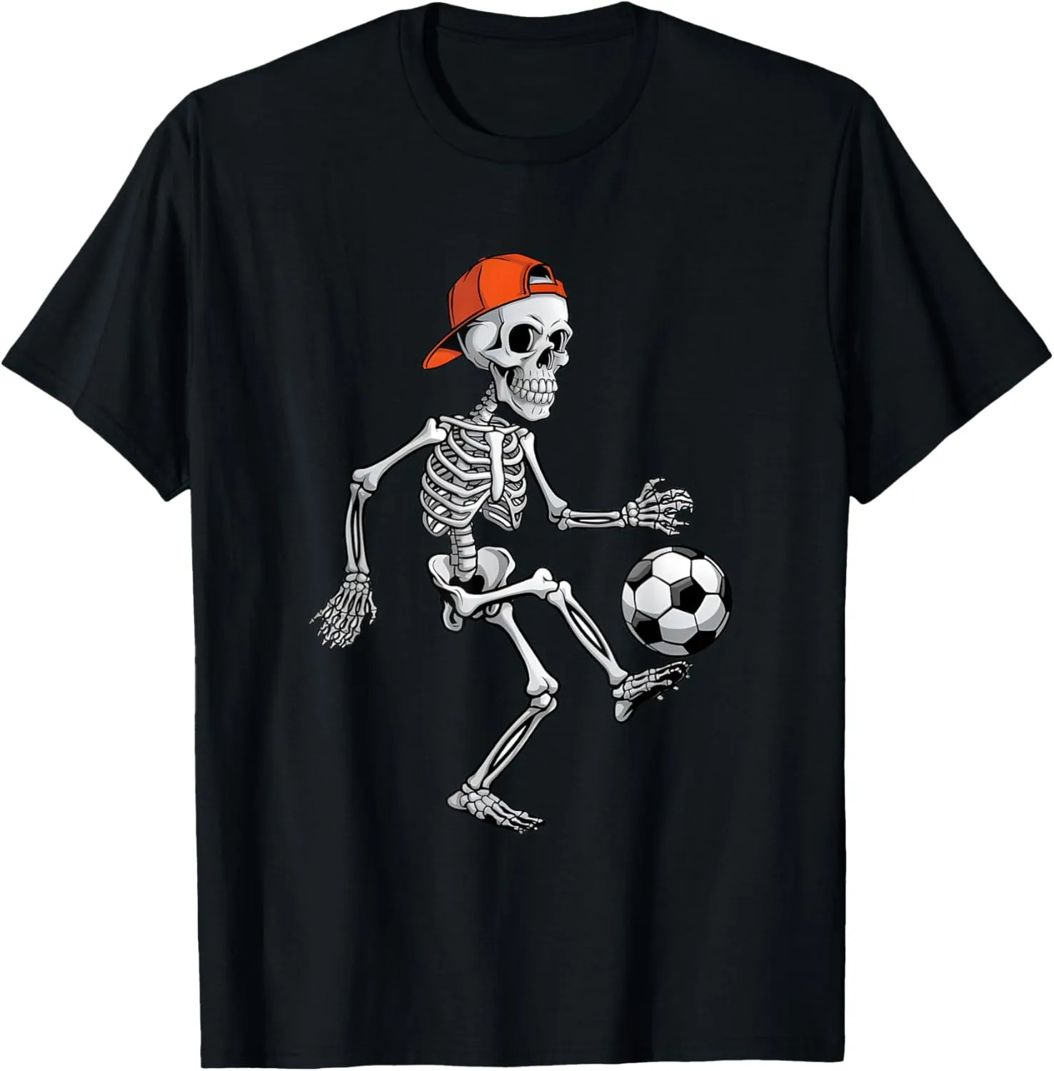 Skeleton Soccer Halloween Costume Funny Men Boys Kids T-Shirt