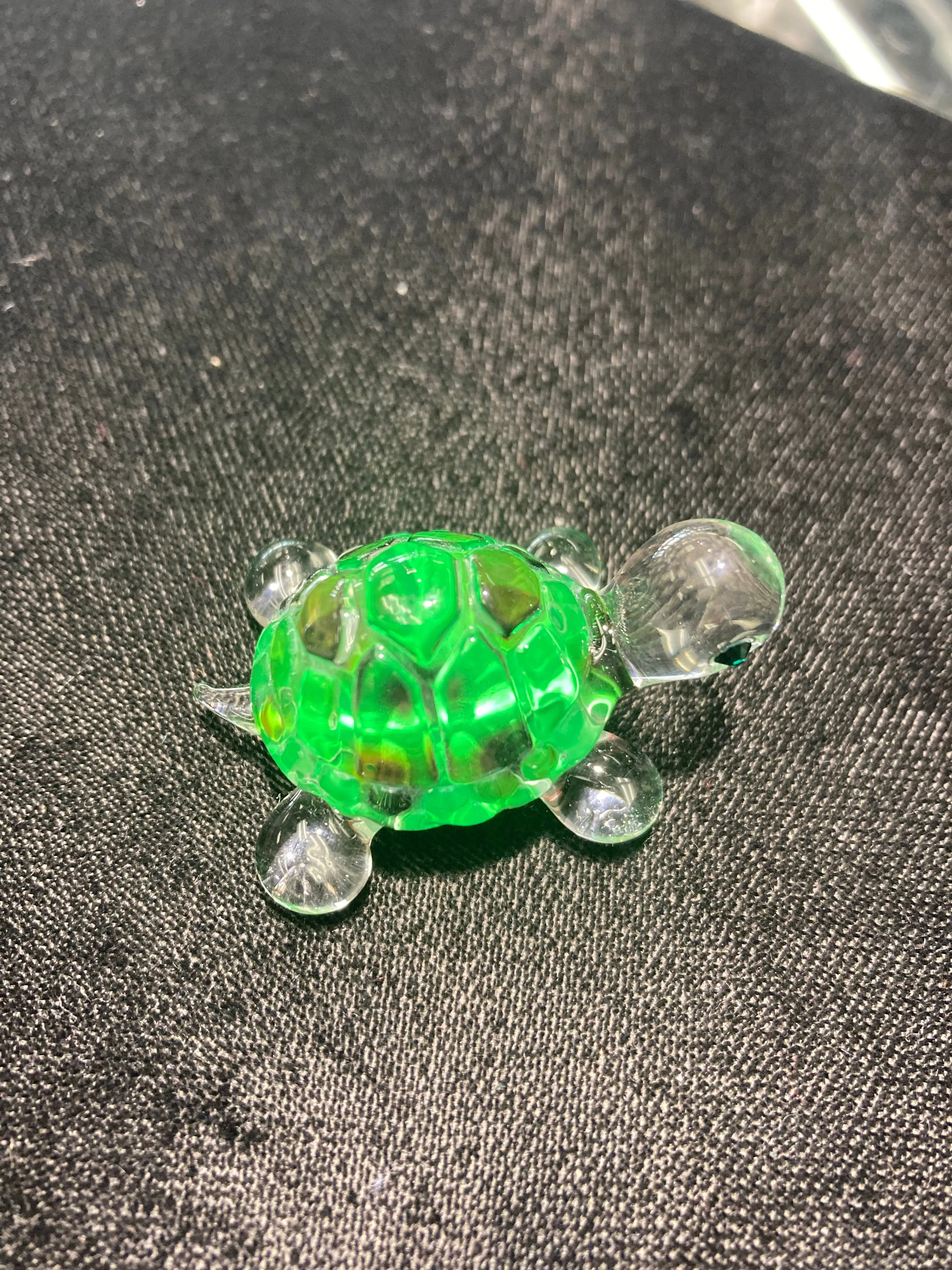 Small Green Turtle Glass Figurine