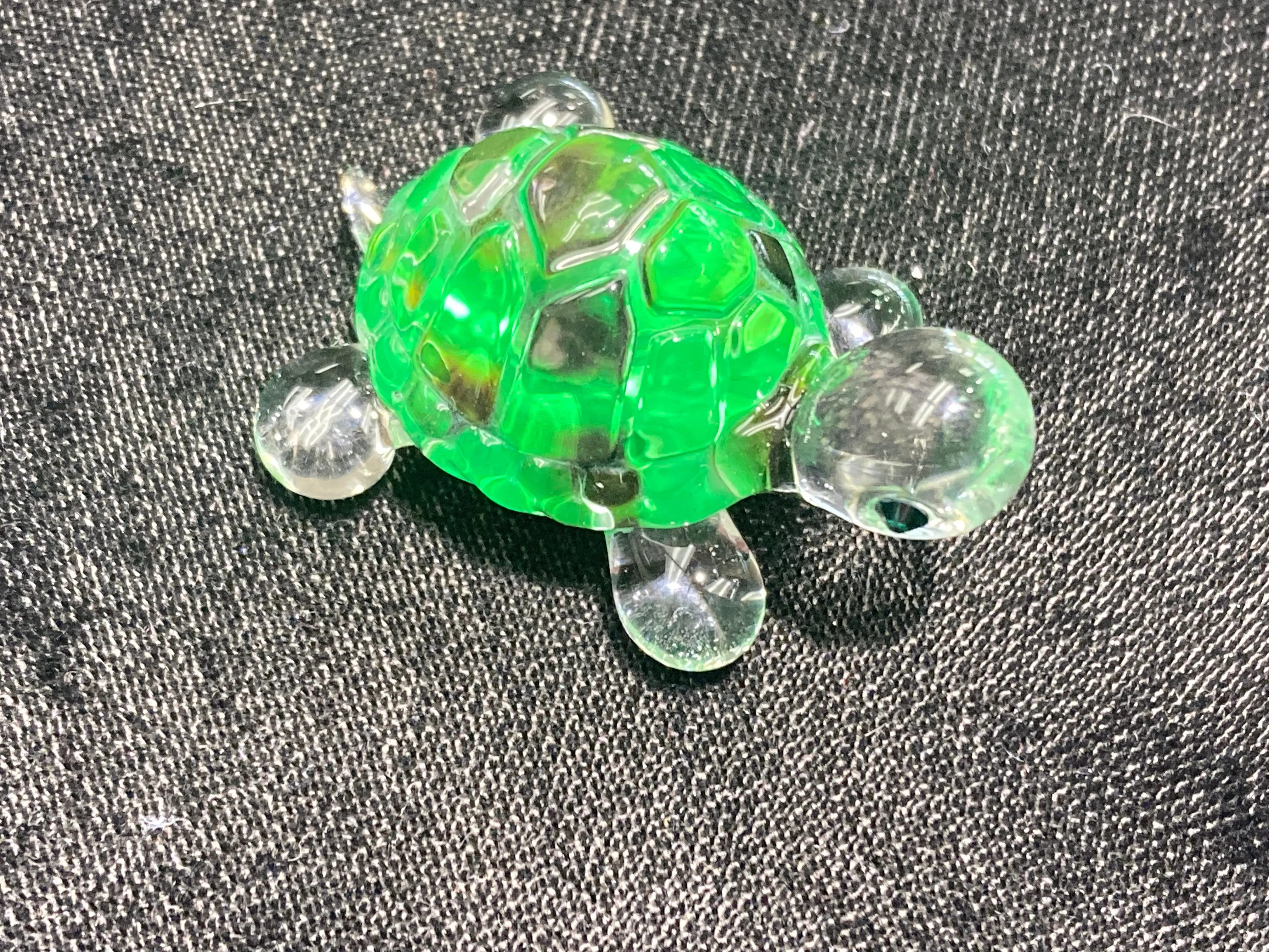 Small Green Turtle Glass Figurine