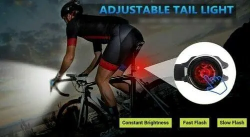 SMAXElite™ LED Rechargeable Bicycle Headlight   Odometer/Speedometer Set: Front/Rear/Horn