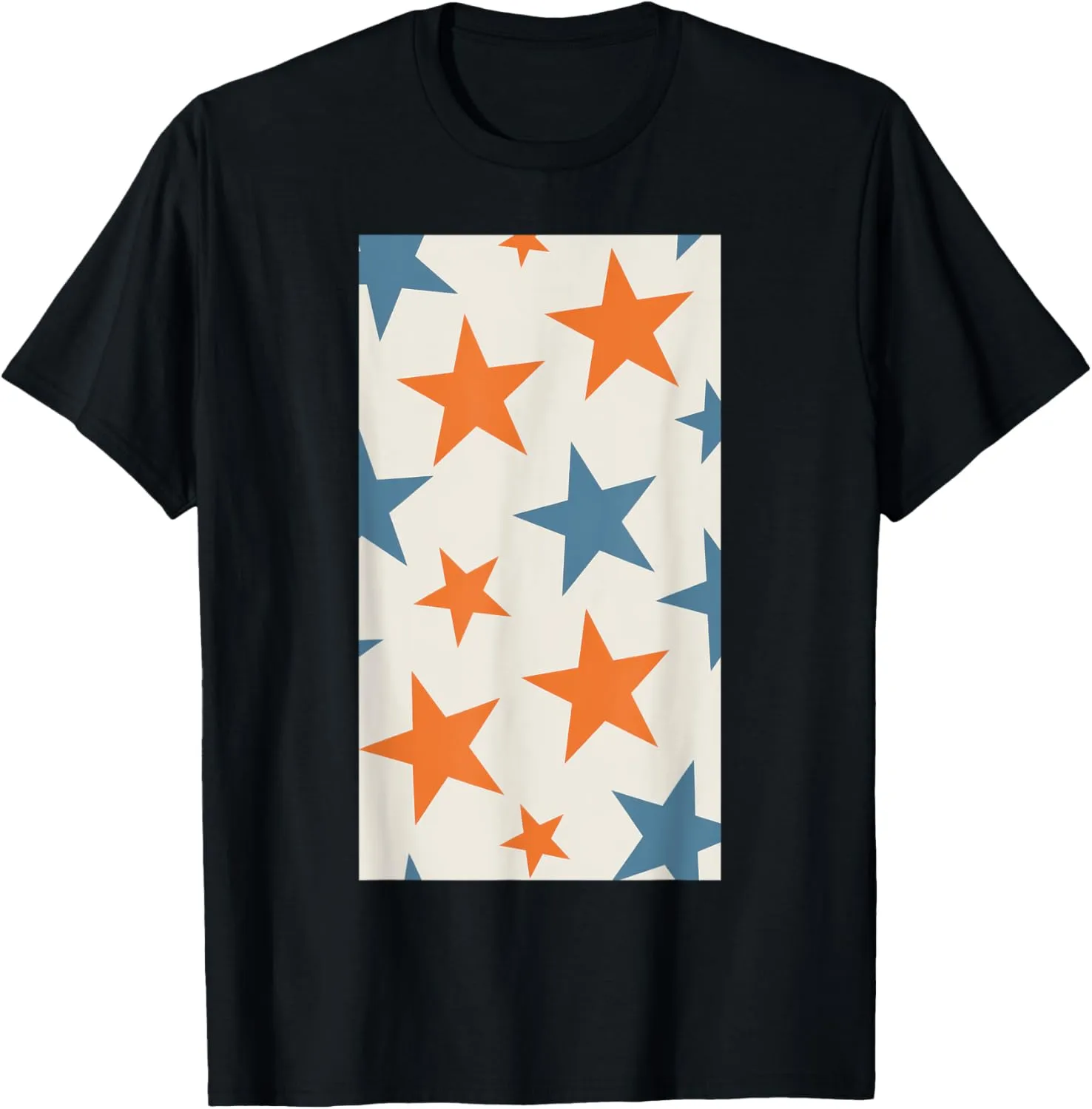 Star Pattern Geometric Abstract Art Colorful Stars T-Shirt