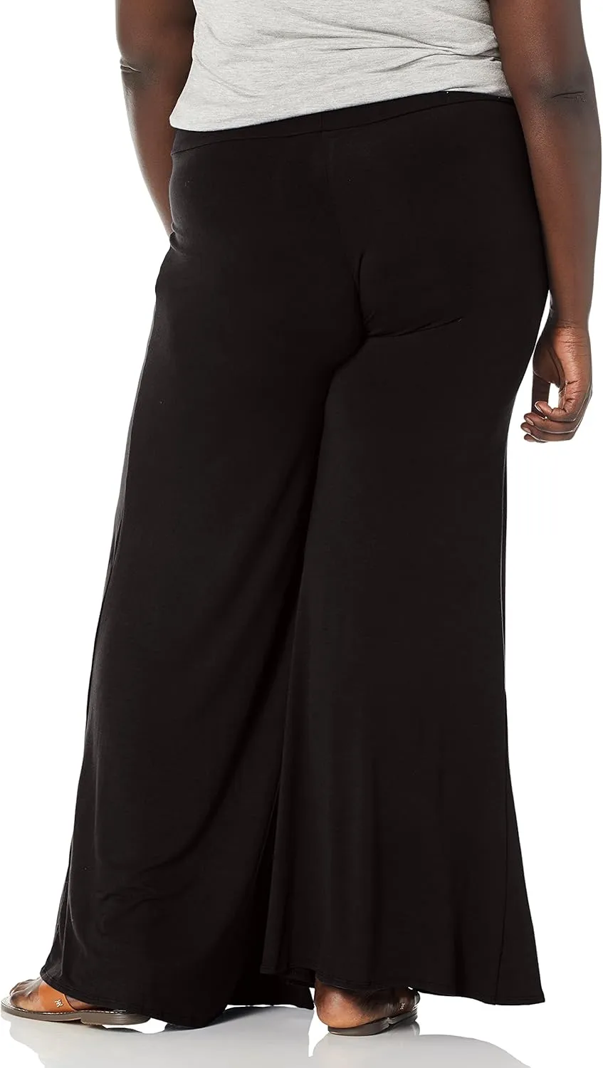 Star Vixen Women's Plus-Size Stretch Ity Knit Wide-Leg Palazzo Pant