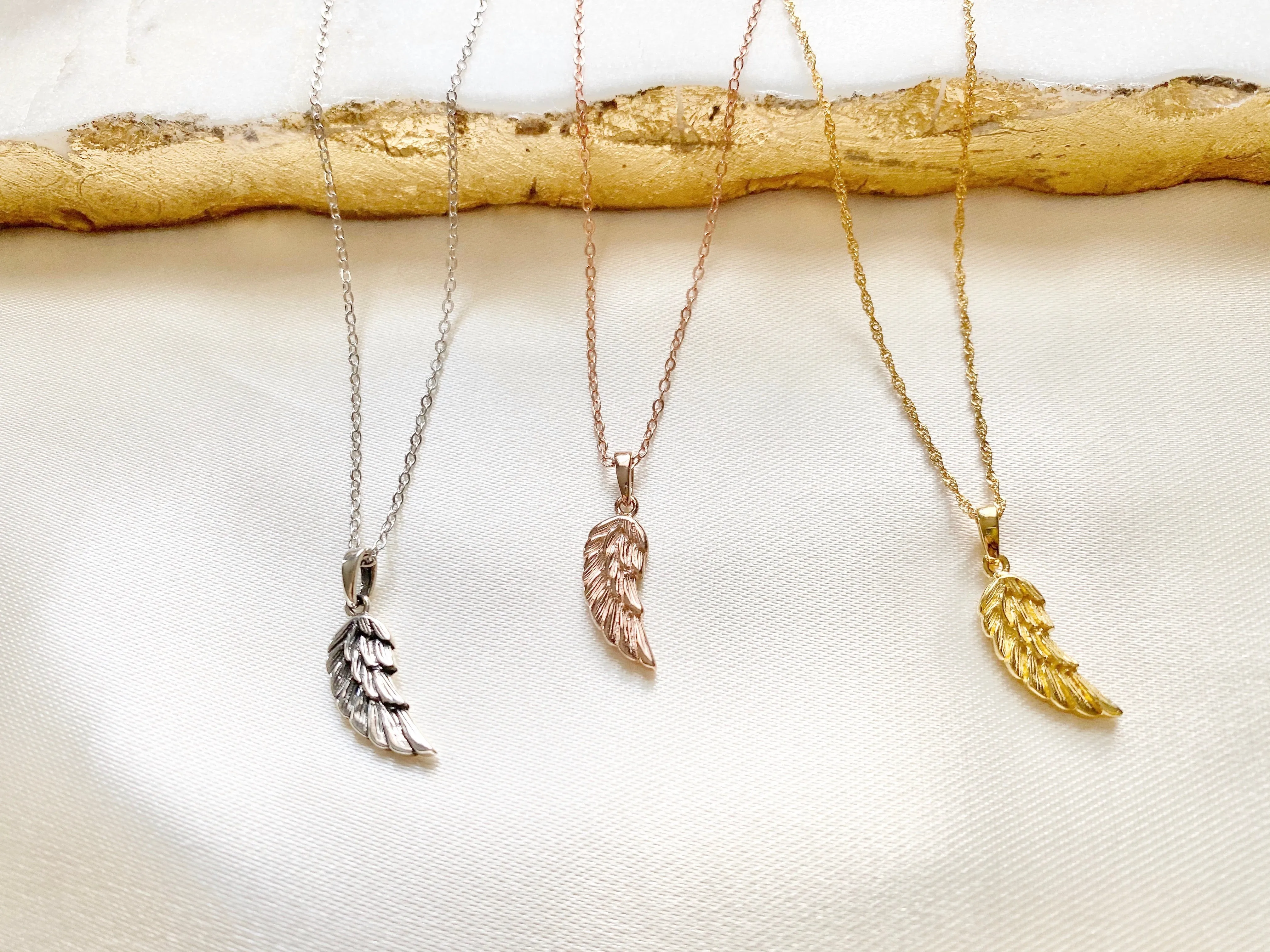Sterling Silver angel wing necklace, angel baby necklace, angel wing charm, memorial gifts, grandma memorial necklace, gold angel wing