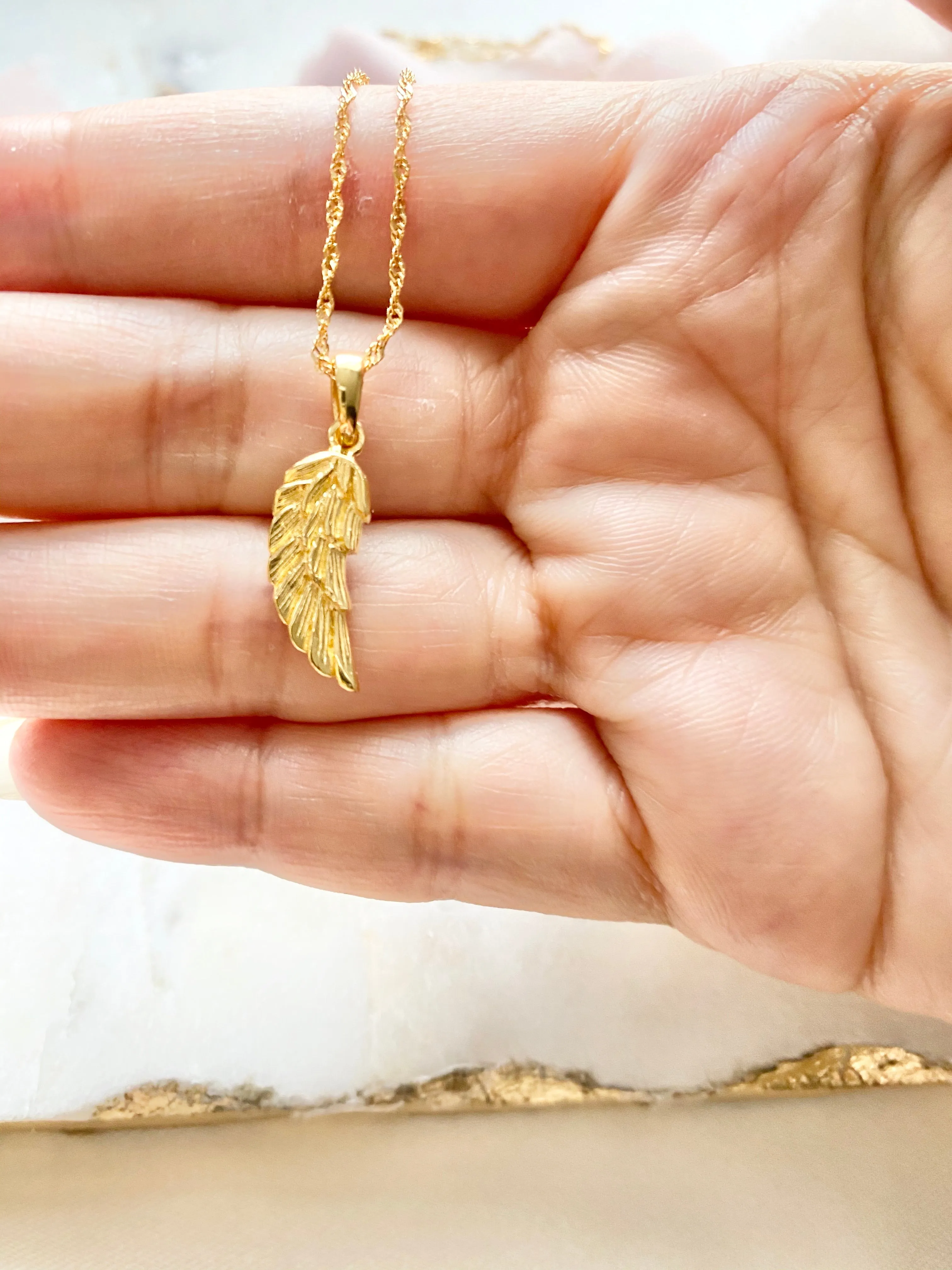 Sterling Silver angel wing necklace, angel baby necklace, angel wing charm, memorial gifts, grandma memorial necklace, gold angel wing