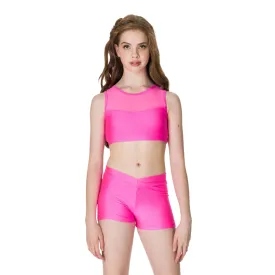 Hot Pink Mesh Crop Top for Children - Studio 7