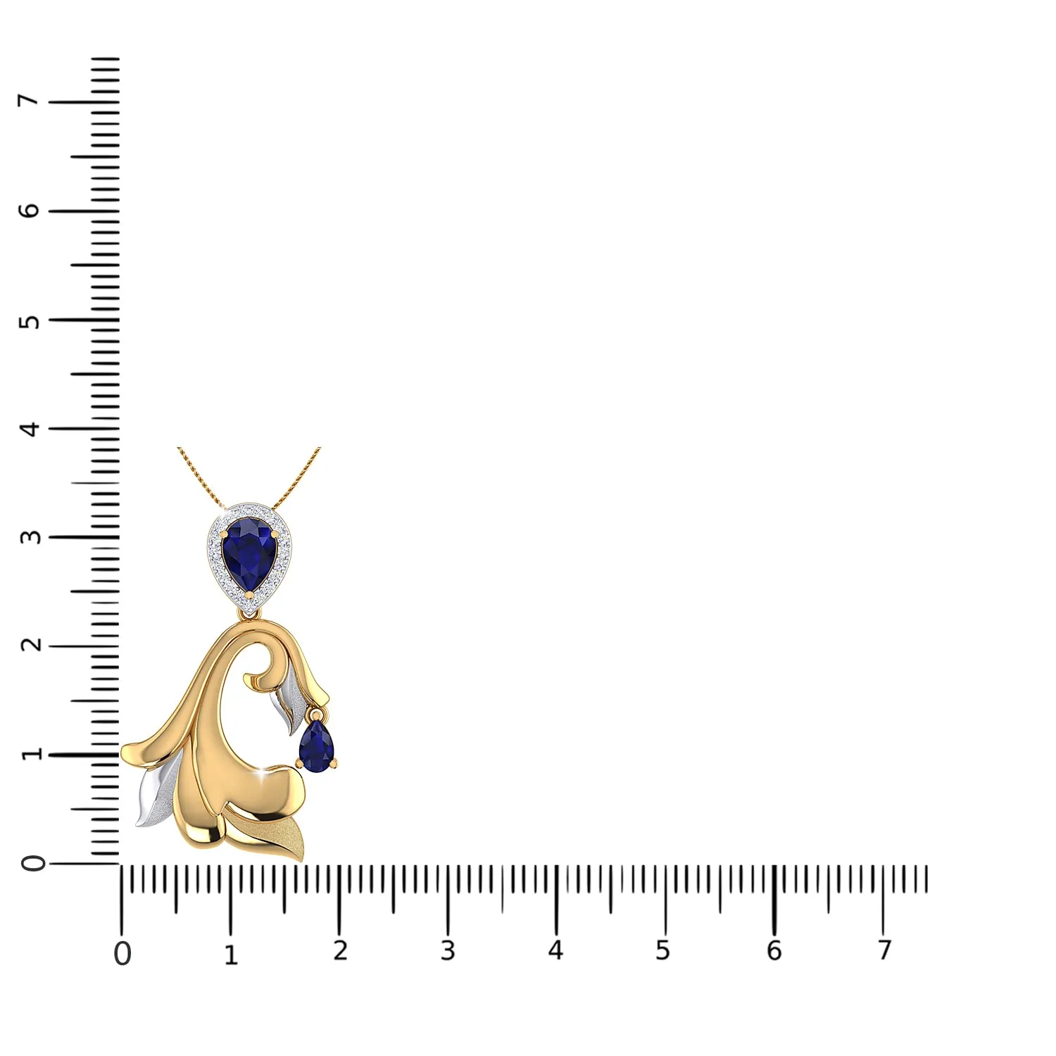 THE GLOWING SAPPHIRE PALM FROND PENDANT
