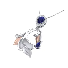 THE GLOWING SAPPHIRE PALM FROND PENDANT