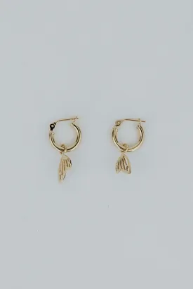 Tiny Wing Clasping Hoops