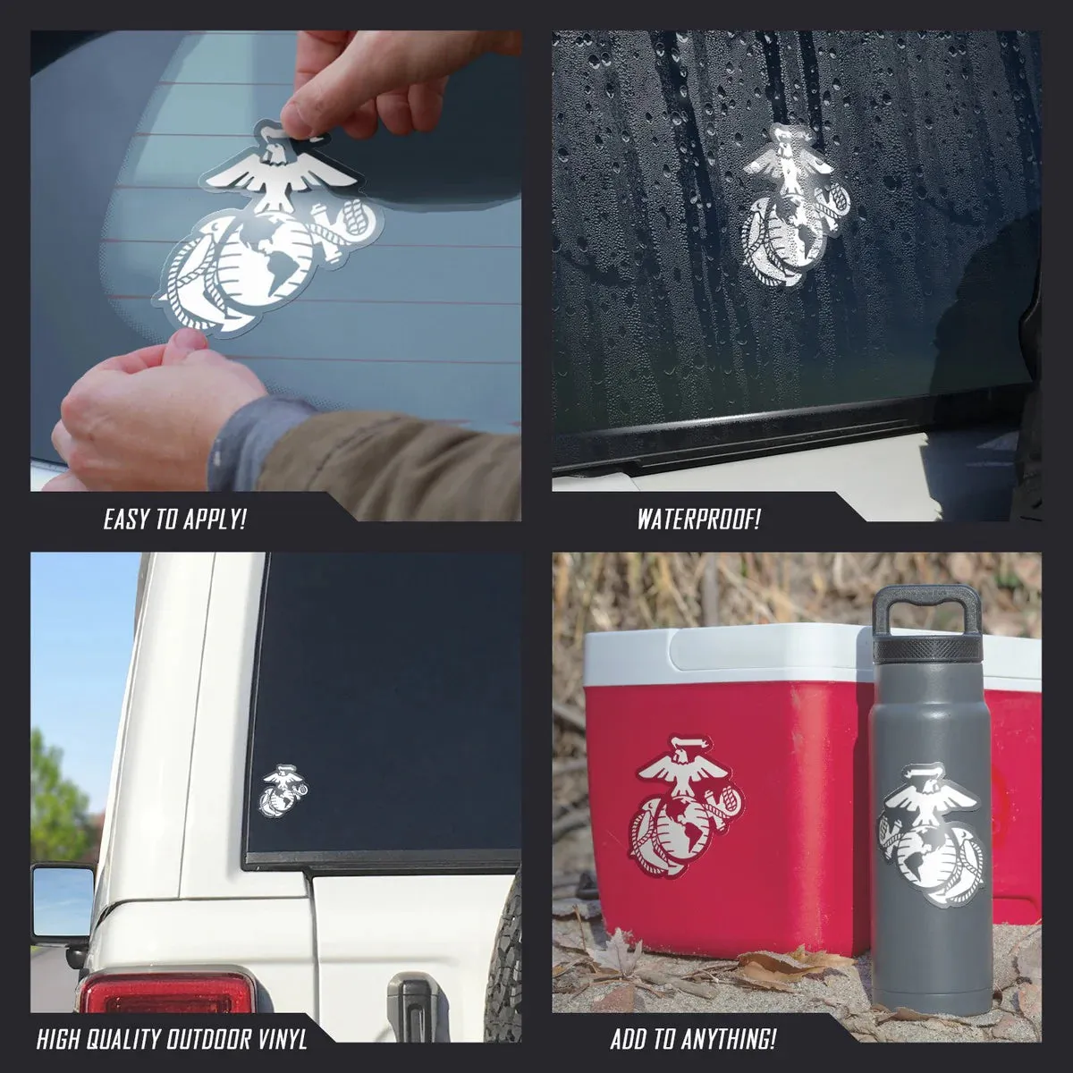 USA Decal - Marine | Marine Corps Eagle, Globe and Anchor White Decals