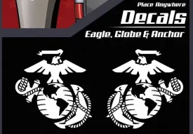 USA Decal - Marine | Marine Corps Eagle, Globe and Anchor White Decals