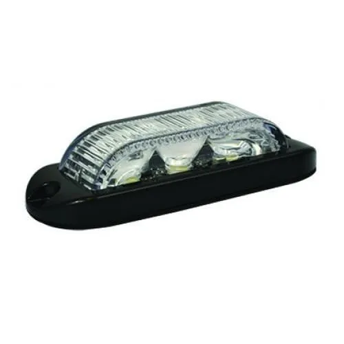 Warning Light Amber 3 LED 12/24V 180 degree Multipattern