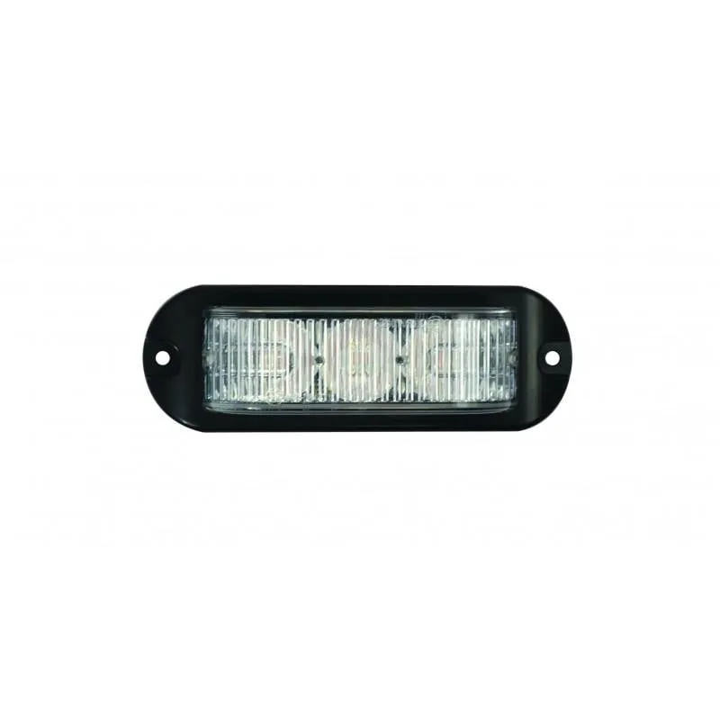 Warning Light Amber 3 LED 12/24V 180 degree Multipattern