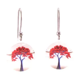 White New Zealand Pohutukawa Tree Earrings