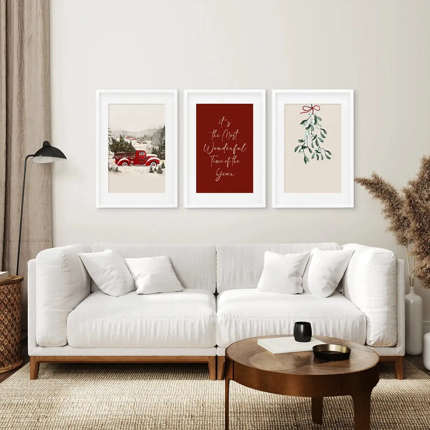 Winter Holiday Landscape Set Of 3 Wall Art